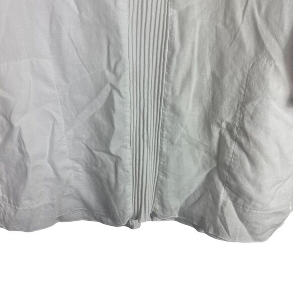 Fenini Women's White Linen Top‎ Tunic Size Small Lagenlook Pullover Pockets USA - Picture 4 of 9